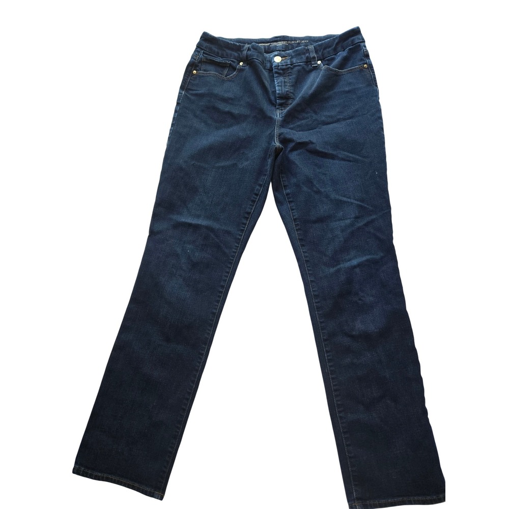 Chico's So Slimming Girlfriend Slim Leg Jeans Dark Wash Women's Size 10R